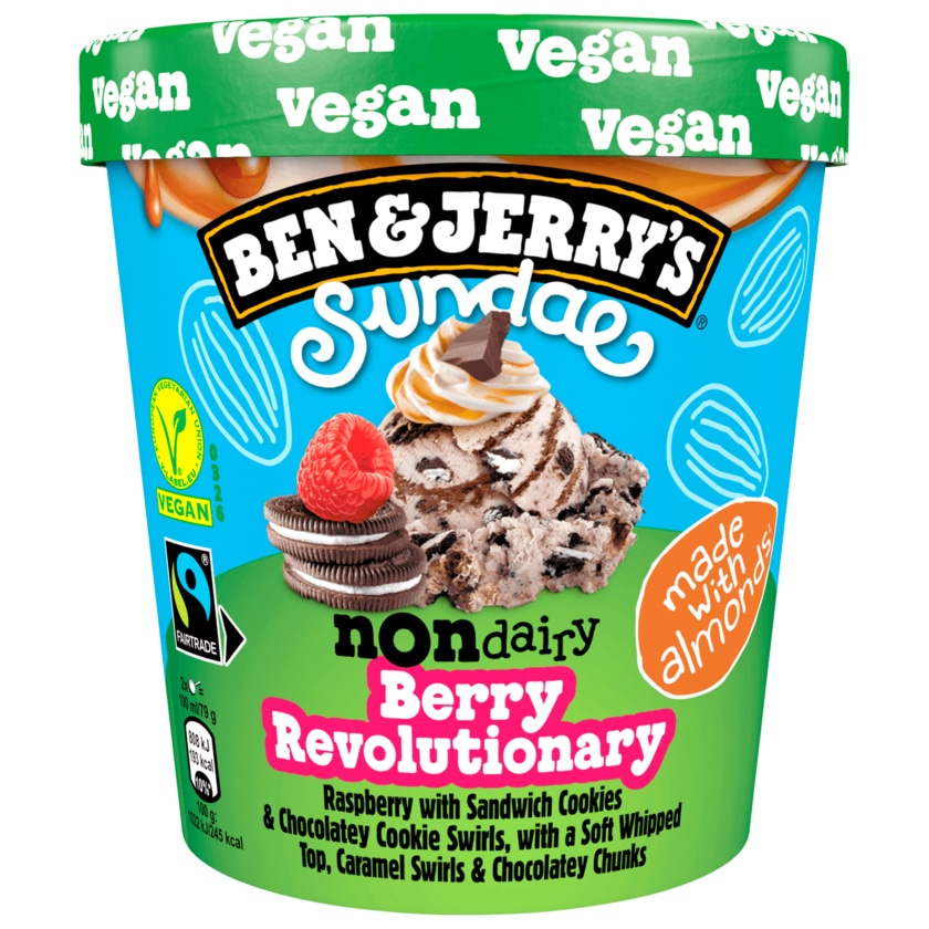 Ben & Jerry's Eiscreme Sundae Berry Revoutionary vegan 427ml